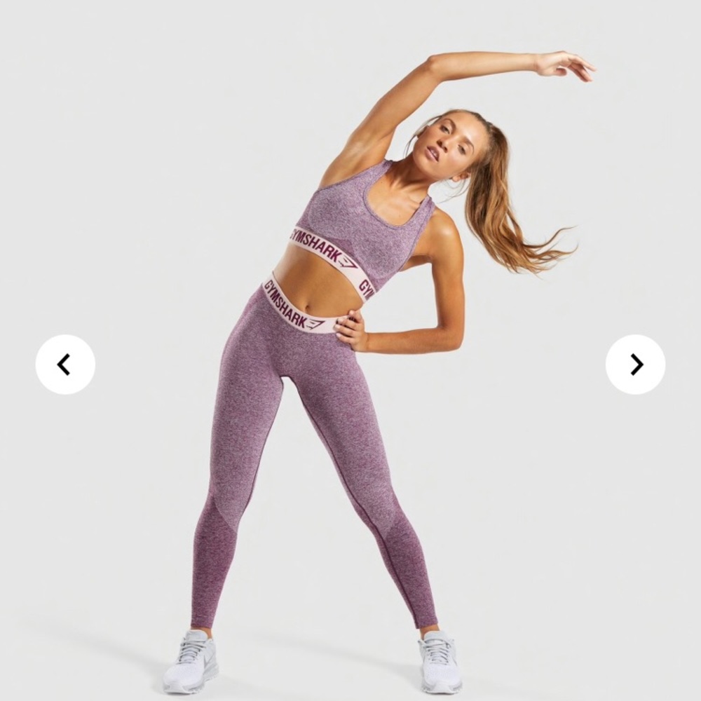 GYMSHARK FLEX LEGGINGS DARK RUBY MARL/ BLUSH NUDE